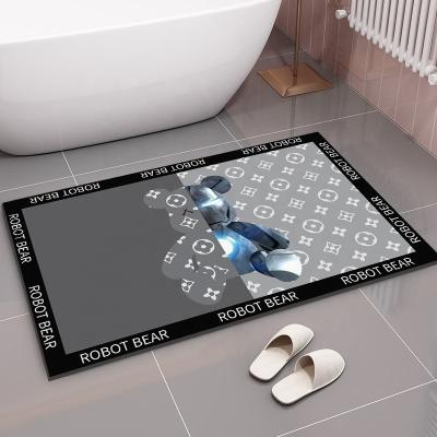 China Amazon Fashion Brand Diatom Mud Anti-slip Kitchen Non-slip Soft Protective Mat Anti-slip Mat Bathroom Absorbent Mat for sale