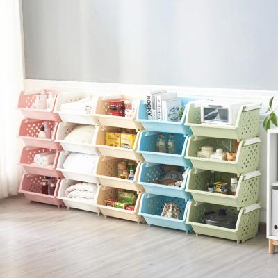 China Sustainable Portable Plastic Basket Storage Bathroom Plastic Storage Bins And Boxes for sale