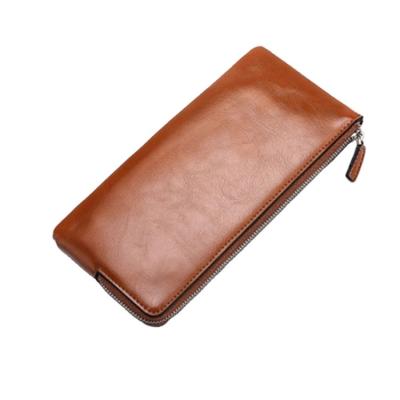 China 2020 China factory wholesale designer men contracted genuine leather wallets whip long leather purse with coin pocket for sale