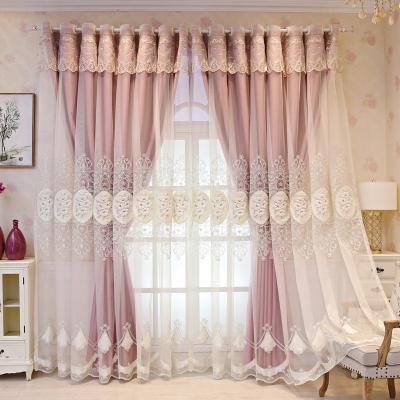 China European style blackout embroidery thick luxury curtains embroidered luxury curtains for living room and bedroom for sale