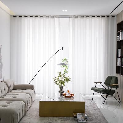 China Blackout Luxury Plain Color Curtain Linen Pure Panel Cotton White Yarn For Balcony for sale