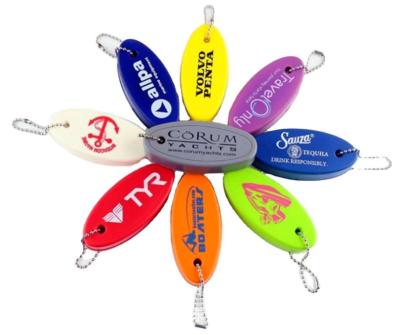 China Custom PU Foam Logo Fashion Oval Shaped Floating Key Chain Printing Floating Key Chain for sale