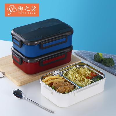 China High Quality Viable Leakproof Compartment Bento Stainless Steel Food Storage Container Tiffin Lunch Box With Bag And Cutlery for sale