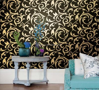 China Modern Classic Frosted Gold Foil Pattern High Grade Wallpaper Home Decoration for sale