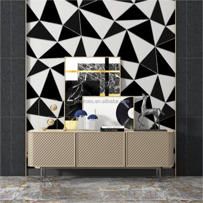 China 3D Modern Geometric Irregular Pattern Gold Foil Set Wallpaper for sale