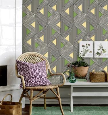 China Modern Characteristic Irregular Graphic Line Modern 3D Splice Pattern Wallpaper for sale