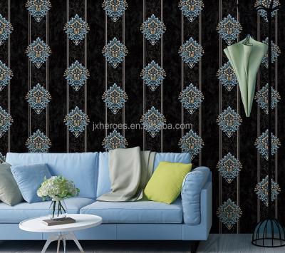 China Modern exquisite European vertical luxury pattern wallpaper home decoration for sale