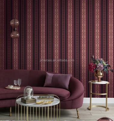 China Feature Waterproof+ECO-Friendly Pattern Vertical Vinyl Wallpaper Home Decoration for sale