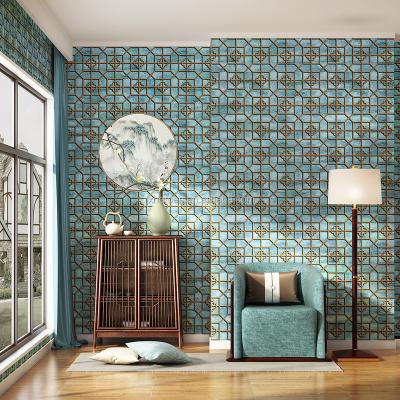 China Waterproof+ECO-Friendly Chinoiserie Style Window Neo-Chinese Pattern Wallpaper Home Decoration for sale