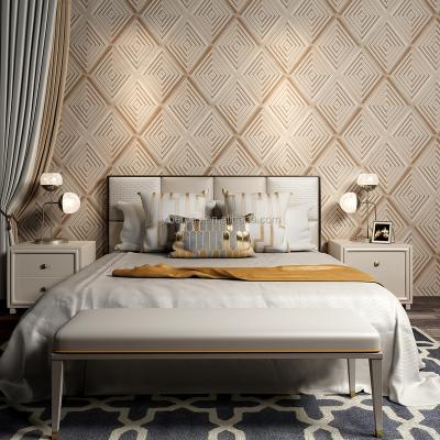 China Waterproof+ECO-Friendly Square 3D Modern Decorative Pattern PVC Wallpaper Home Decor for sale