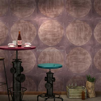 China Waterproof+ECO-Friendly Style Old-fashioned Simple Modern Circular Iron Pattern Decorative PVC Wallpaper for Restaurant and Clothing Store for sale