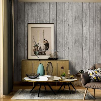 China Waterproof+ECO-Friendly Minimalist Wood Pattern PVC Room Wallpaper for sale