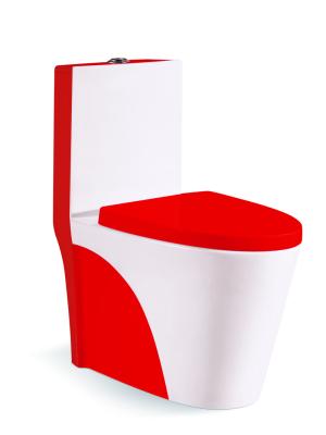 China Double-Flow Ceramic Product Quilting Red Color One Piece Toilet For Bathroom Toilets Y8009 for sale