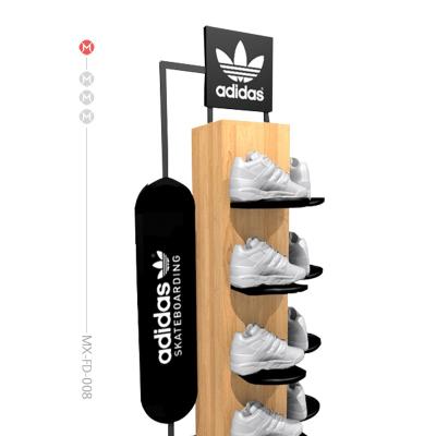 China Hot Popular Supermarkets.warehouse Supermarket Multi Shelf Case Store Rack For Sale Steel Metal Store Light Layer Style Sneaker Display for sale