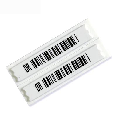 China Custom Supermarket Logo 58KHz EAS AM Anti-theft Soft Tag Supermarket Sell DR Barcode Security Label For Retail Stores for sale