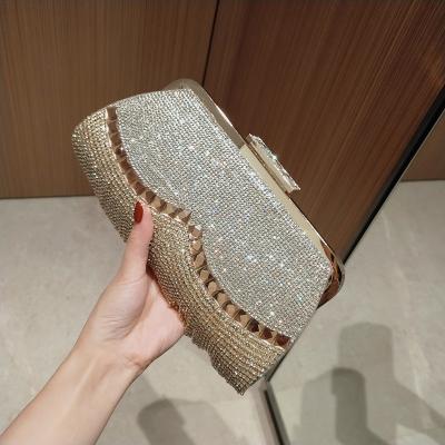 China Luxury Tassel Crystal Evening Bag Diamond Banquet Clutch Bag Elegant Fashion Dinner Lady Bags Handbag for sale