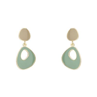 China Green Exquisite Irregular Earrings 2021 New Morandi Temperament Fashionable Korean Women's Earrings for sale