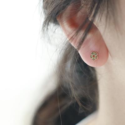 China Vintage Minimalist Luxury Retro Fashion 14K Gold Girl's S925 Sterling Silver Soft Flower Stud Earrings for sale