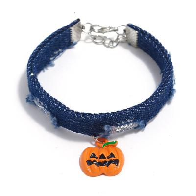 China FASHIONABLE Hot Selling Amazon Halloween Bracelet Men Women Halloween Denim Pumpkin Simple Bracelet for sale