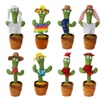 China Charming Funny Cartoon Wholesale Electronic Electric Singing Toy Plush Recording Shake Cusotm Toy Cactus Dancing Toy for sale