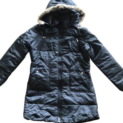 China Inventory price 100% polyester cheap viable long winter hooded ladies down jacket for sale