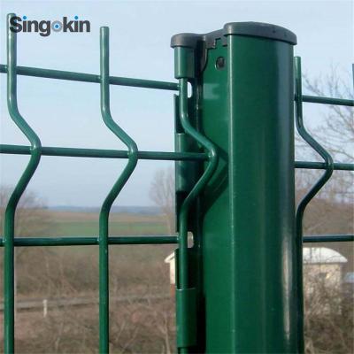 China Easily Assembled Black PVC Triangular Folded Welded Wire Mesh Fencing 3d Wire Mesh Fence With Square Posts Fencing Fittings for sale