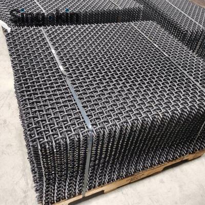 China High Tensile Rock Crusher Vibrating Screen 65Mn 45# Steel Wire Iron Wire Square Hole Crimped Mining Wire Screen Mesh for sale