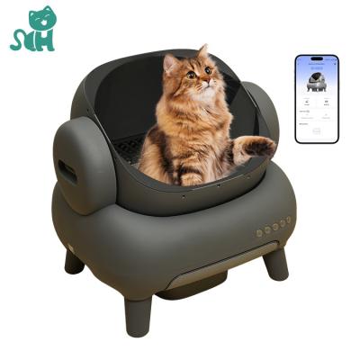 China Cat Toliet Portable Luxury Large Cat Litter Box Enclosed Electric Automatic Cleaning Smart Household Pet Litter Boxs for sale