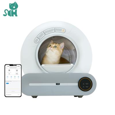 China Fashionable Newest Self Cleaning Cat Litter Box No Scooping Automatic APP Control Multiple Cats Safe Smart Monitor for sale