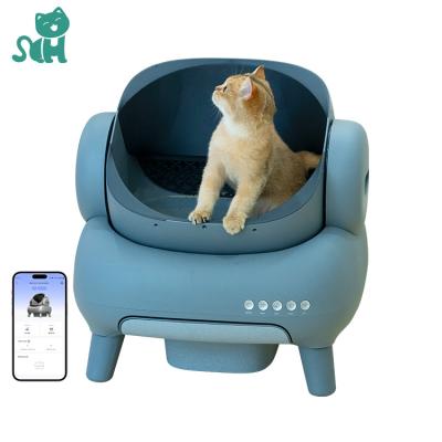 China Cat Toliet Pet Automatic Cat Litter Box Extra Large Capacity Smart Self Cleaning Odor Removal App Control Cat Toilet for sale