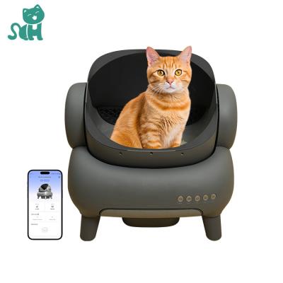 China Cat Toliet Large Capacity Smart Automatic Litter Box Cats Self Cleaning Wifi Control Fully Enclosed Cat Litter Toilet Box for sale