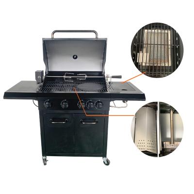 China Adjustable Height Professional LPG GASTRONIC Stainless Steel Trolley Gas Grill BBQ Grill BBQ Grills for sale