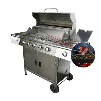 China Easily Assembled Revolving Gas Grill Parrilla BBQ Grill Outdoor Kitchen Trolley Cart for sale