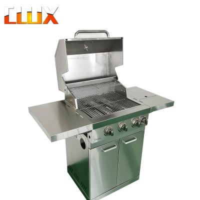 China Easily Assembled Full Stainless Steel Outdoor Gas BBQ Grill Double Sideboard Barbecue for sale