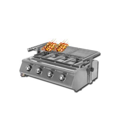 China Height Adjustable Stainless Steel Gas Grill 4 Burner Infrared Barbecue Gas Portable Grill for sale