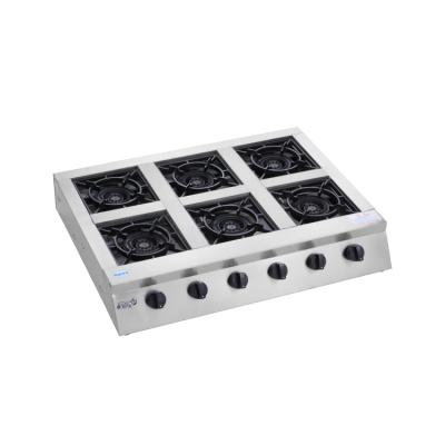 China 6 burner outdoor gas stove/cooking gas cooktop/tempered glass gas hob for sale