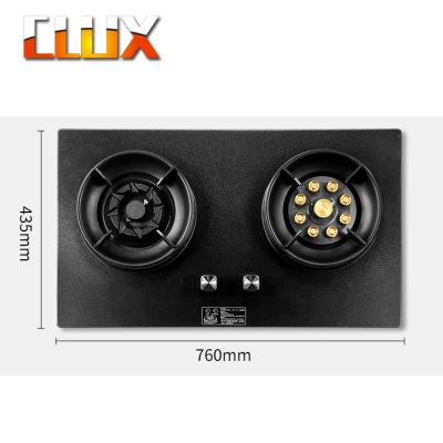 China New kitchen matte 2 burner cooker stove hob easily cleaned gas cooktop built-in cooking for sale