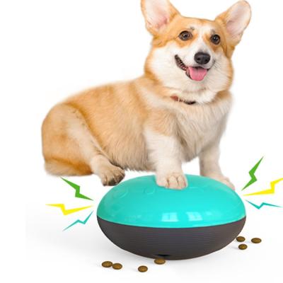 China Automatic Pet Supplies Gnaw Bite Resistant Dog Voice Toys Spilled Slow Food Rattle Ball Puzzle Food Bowl for sale