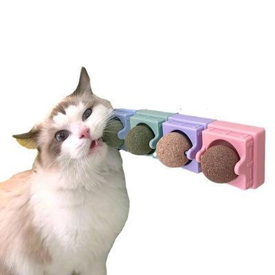 China Viable Fine Packing Catnip Rotating Ball Can Stick Rotating Catnip Licking Pleasure Improve Appetite, Funny Cat Ball for sale