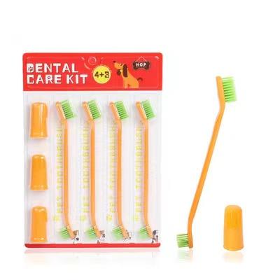 China Viable Toothbrush Set Silicone Finger Toothbrush Double Head Dog Toothbrush for sale