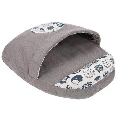 China Sleeping Bag Machine Sustainable Cat Litter Cat Comforter Winter Warm With Pillows Dark Gray Kennel for sale