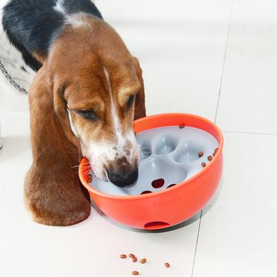 China Slow Food Device Sustainable Pet Use Leakage Food Bowl External Cats And Dogs Leaking Food Feeding Bowl for sale