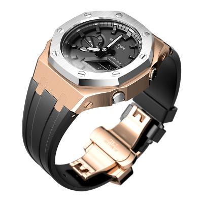 China 316L Rose Gold Luxury 316L Stainless Steel Gien New Creatives 2021 SS Metal Strap Mod Case Bezel Case For GA2100 4th Generation Modified Parts for sale