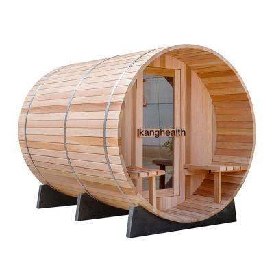 China New Cedar Outdoor Barrel Steam Traditional Computer Control Panel Computer Red Canadian Sauna Room Outdoor Barrel SteamFor Sale for sale