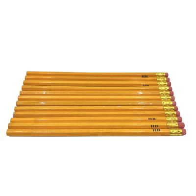 China office & Custom Available School Pencil #2 HB Hexagonal Yellow Wood Back To School Pencil With Eraser For Kids for sale