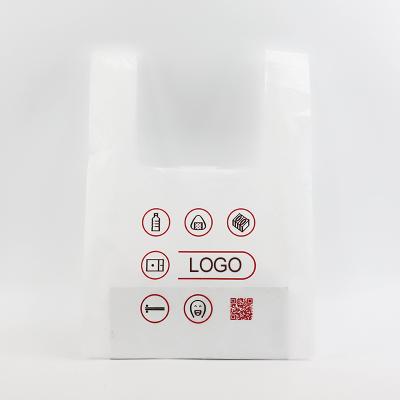 China BIODEGRADABLE Disposables Thank You Shopping Compostable Biodegradable Waterproof Eco Friendly T-Shirt Carry Bags for sale