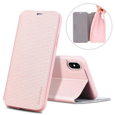 China Kickstand Protect For iPhone X [X-Level] Girls Love Fashion Rose Gold PU Flip Case For iPhone X Smart Phone for sale