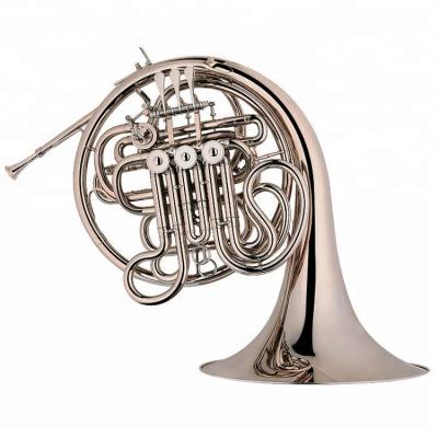 China 4 Double Head French Horn Bb/f Silver Instruments / Durable High Quality Nickel Plated Brasswind for sale