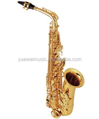 China Gold Lacquer Made In China POPULAR Musical Woodwind Instrument Brass Alto Saxophone for sale