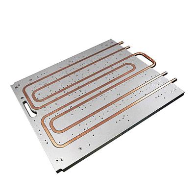 China Custom high quality aluminum water cooling plate, IGBT cold plate with aluminum base and copper pipe for sale